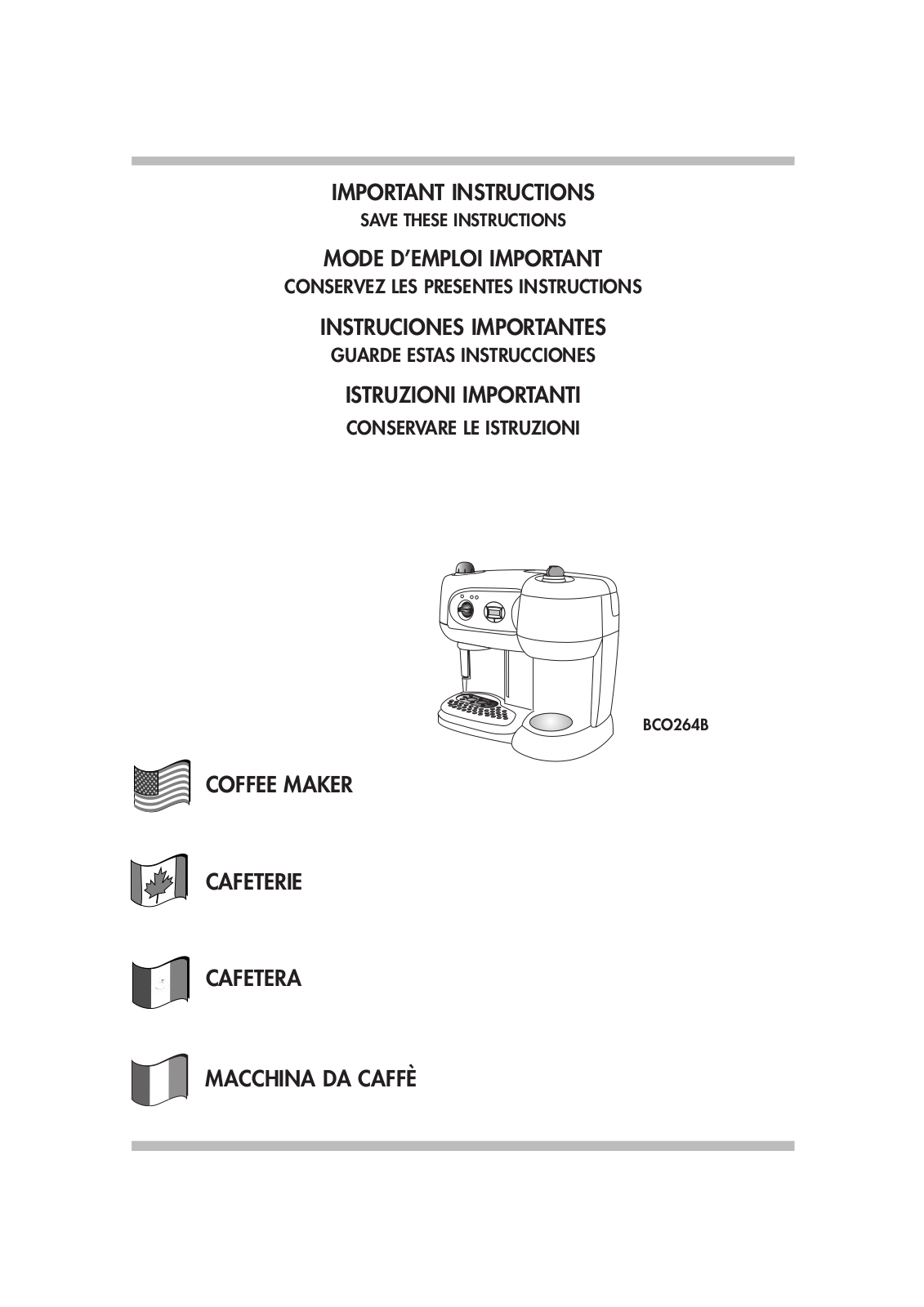 De'Longhi Combi BCO 264 Instruction Manual Introduction