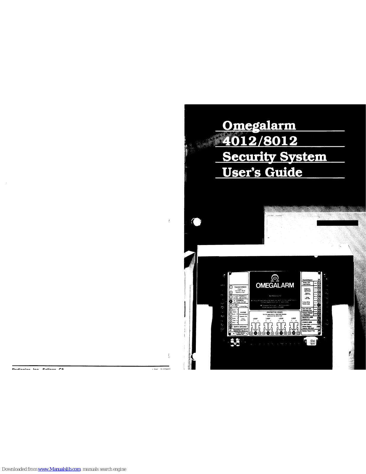 Myalarm Omegalarm 4012, Omegalarm 8012 User Manual