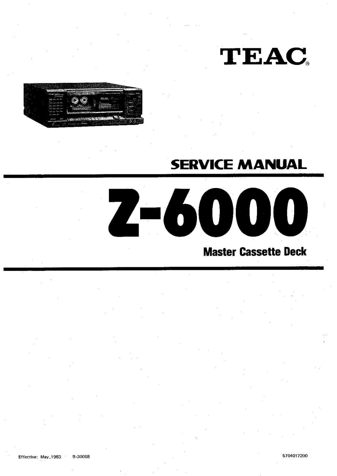 TEAC Z-6000 Service manual
