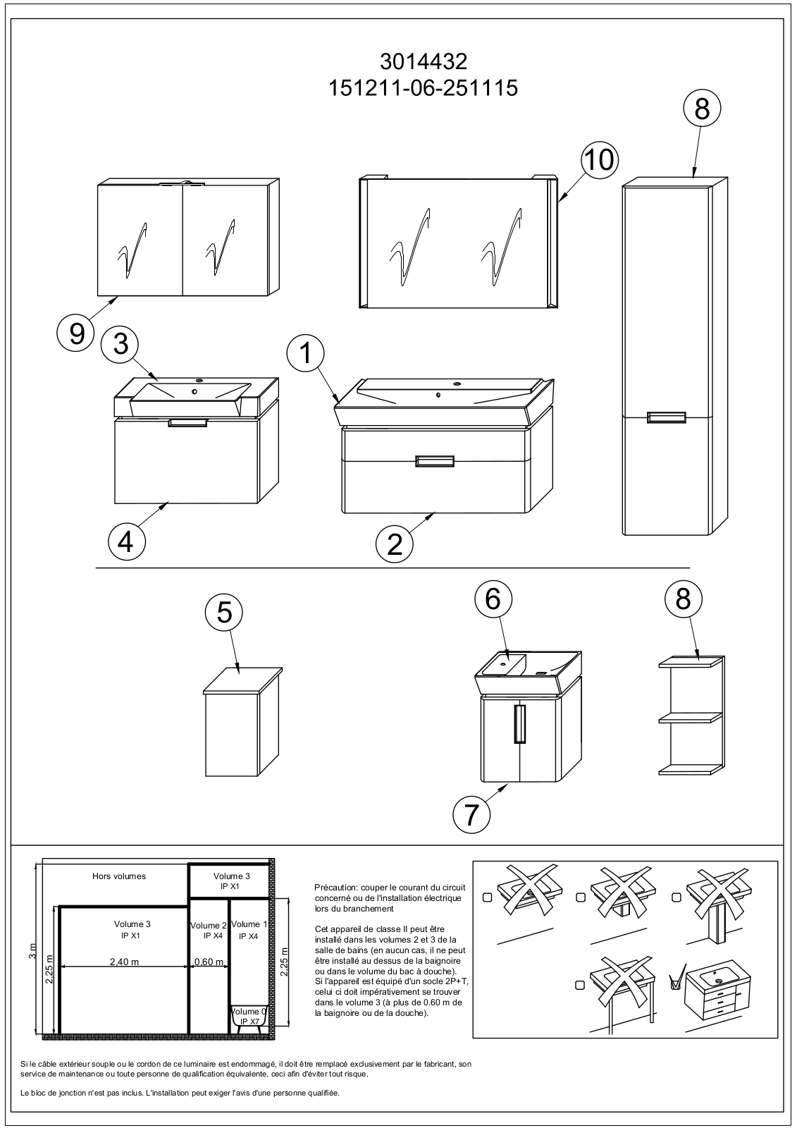 Jacob Delafon REVE EB1133-G1C, REVE EB1137-442, REVE EB1133-G80, REVE EB1130-G95, REVE EB1135-G1C Assembly guide