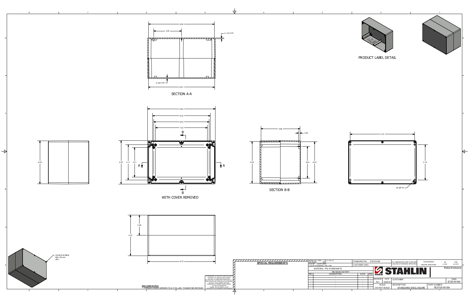 Stahlin ST251615W Reference Drawing