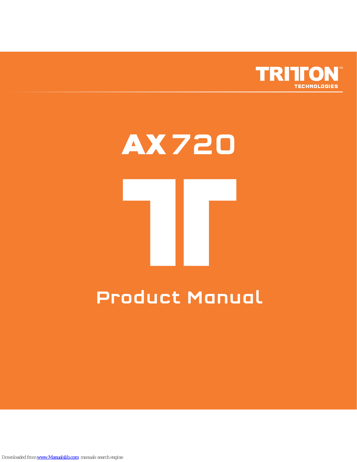 Triton AX 720 Product Manual