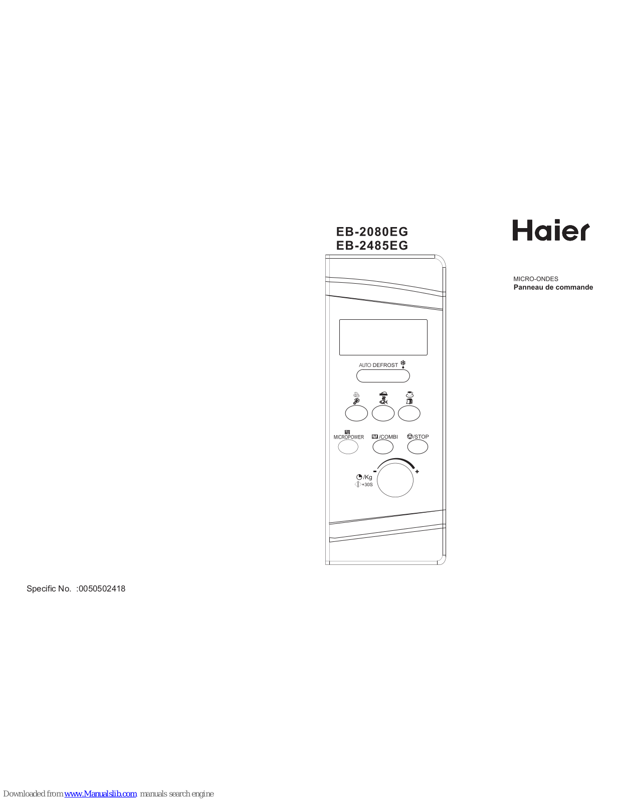 Haier EB-2485EGS, EB-2080EG Instructions D'emploi