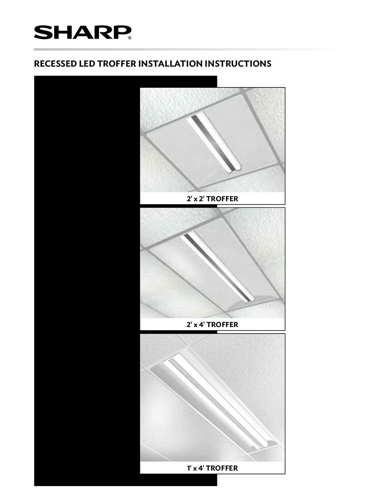 Sharp DLRT1RG41WLG, DLRT1RJ41WLG, DLRT1RG41WWG, DLRT1RJ41WWG, DLRT2HG41WLG Installation Manual