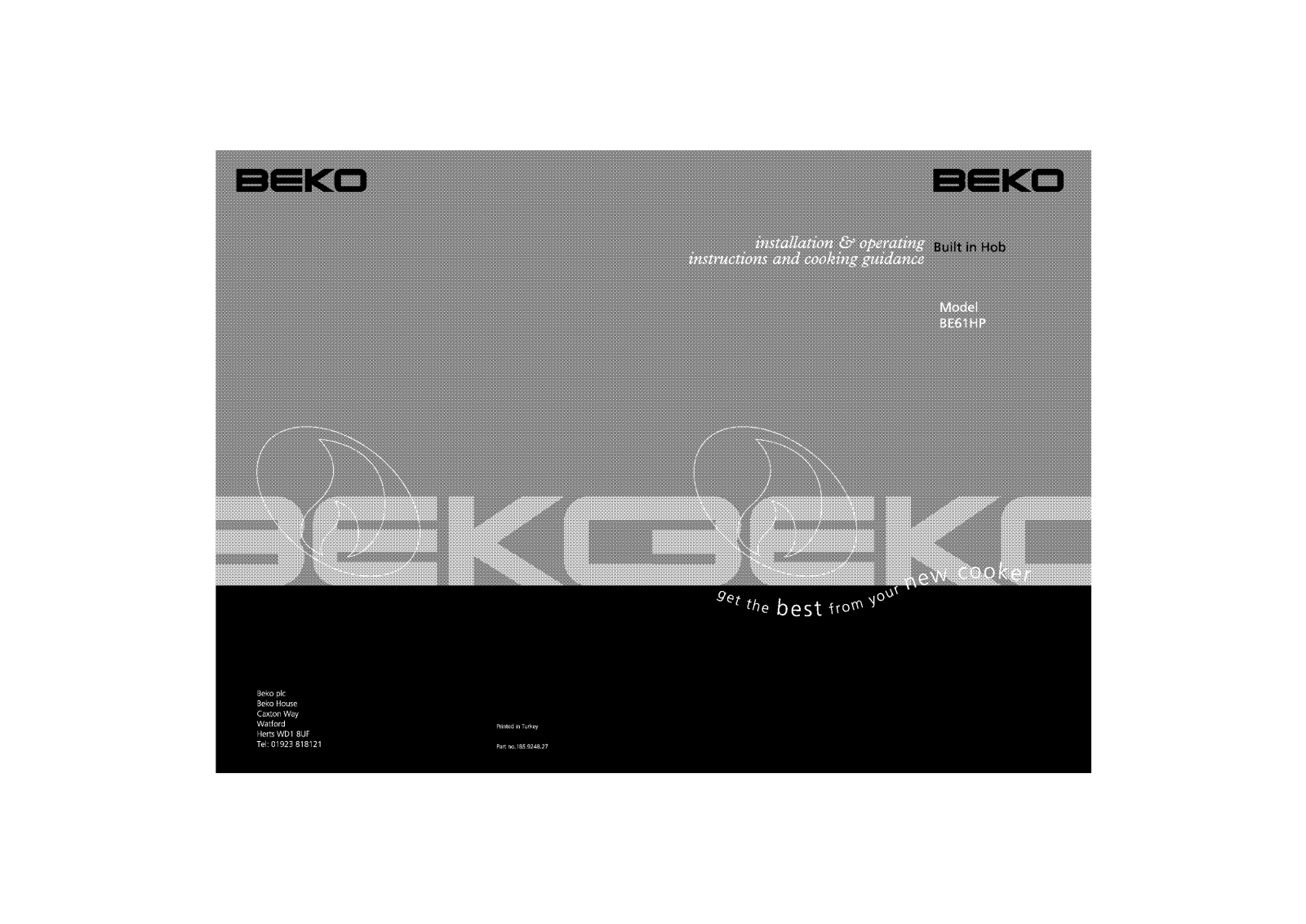 Beko BE61HP Owner's Manual
