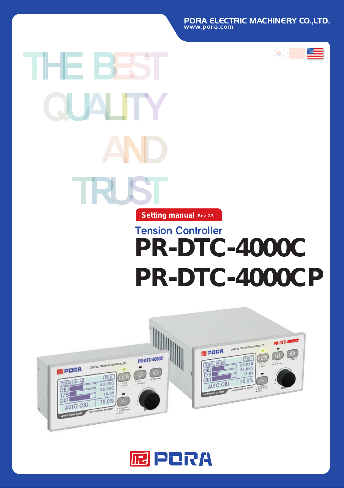 PORA PR-DTC-4000C, PR-DTC-4000CP Setting Manual