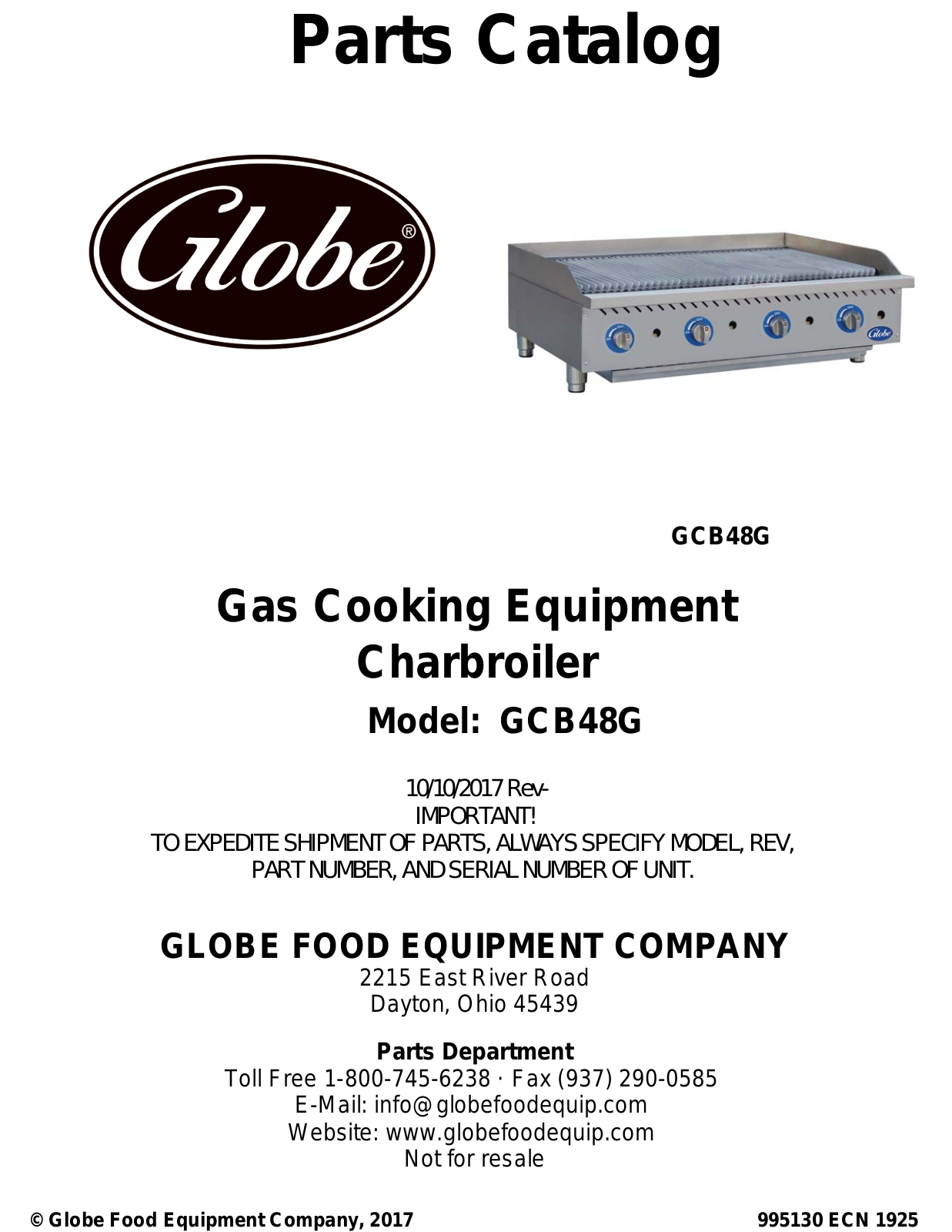 Globe GCB48G Parts Manual