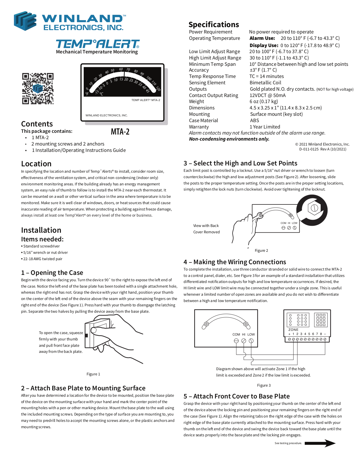Winland MTA-2 Installation Manual - ManualMachine.com
