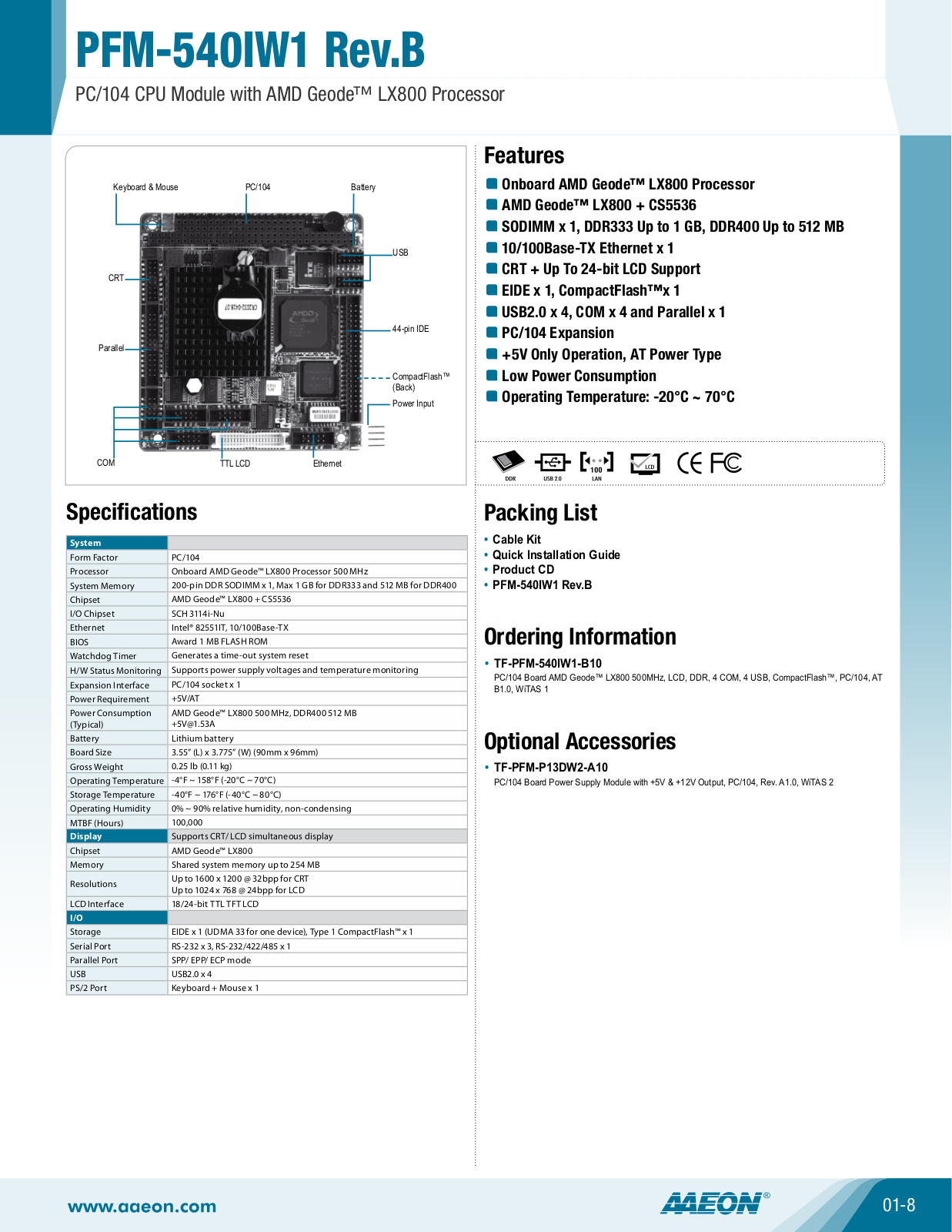 Impulse PFM-540IW1 User Manual Rev. B