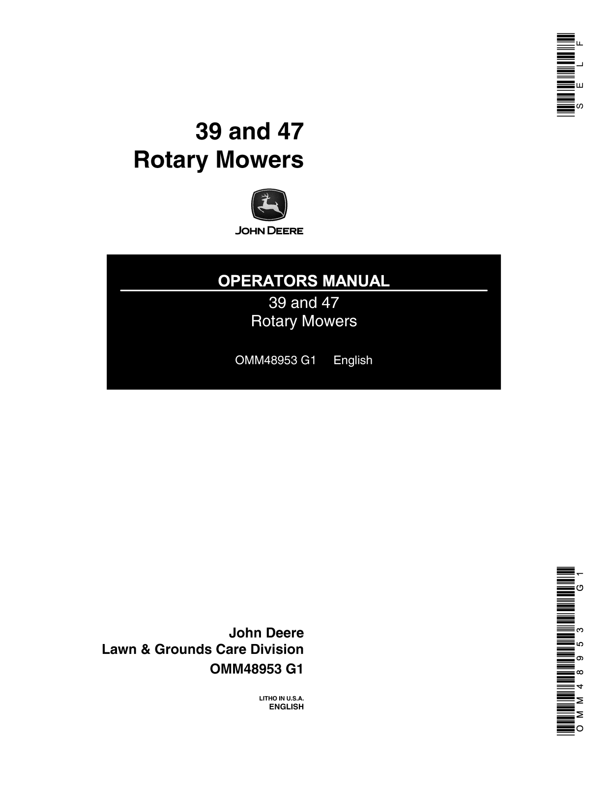 John Deere 39, 47 Operators Manual