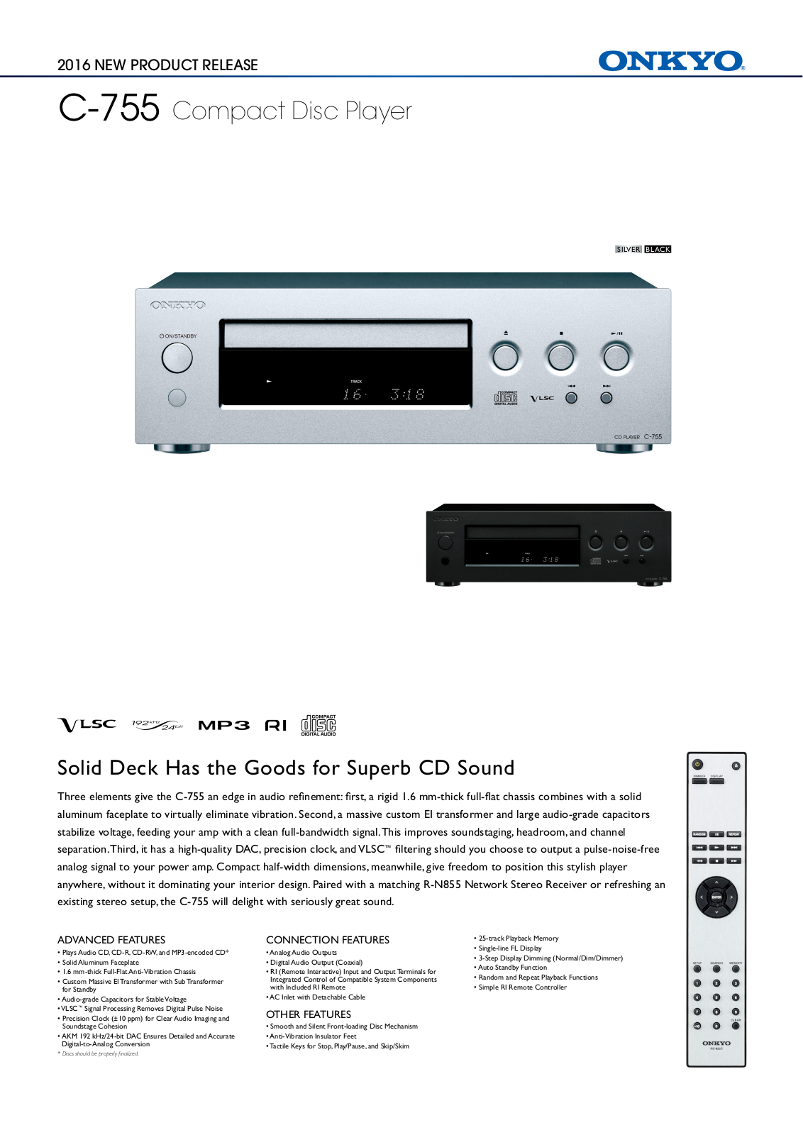 Onkyo C-755 Technical data