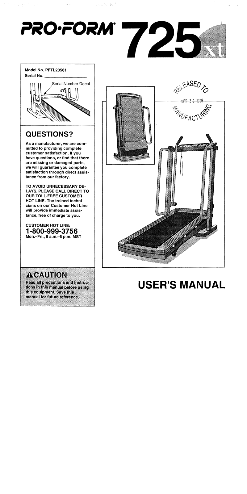 ProForm PFTL20561 User Manual