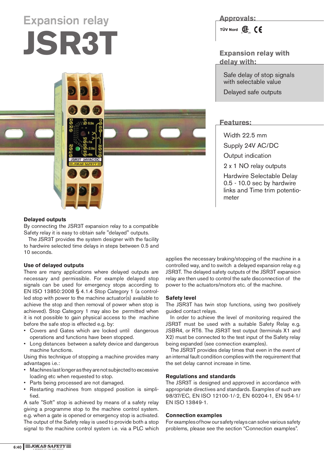 Jokab Safety JSR3T Data Sheet