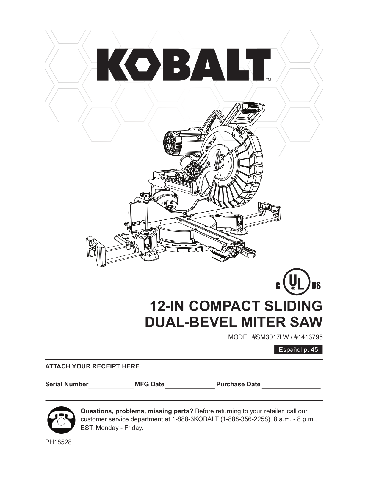 Kobalt SM3017LW User Manual