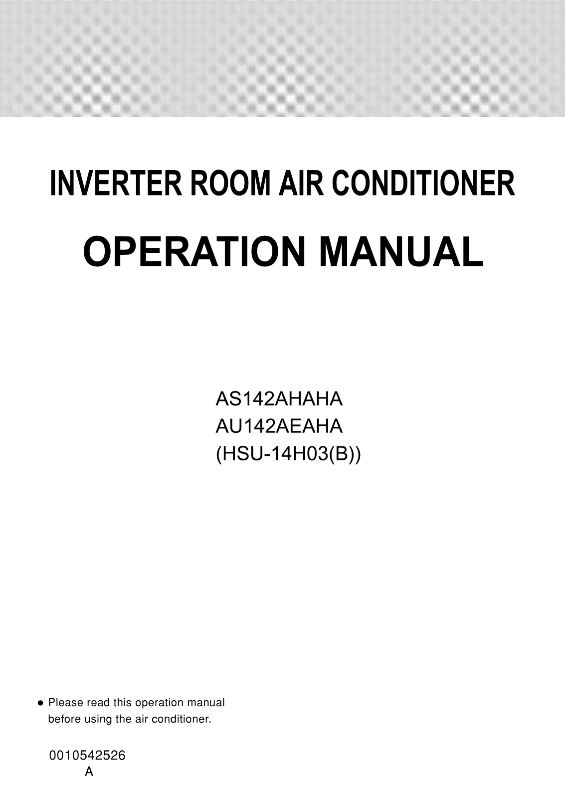 Haier HSU-14H03-B User Manual