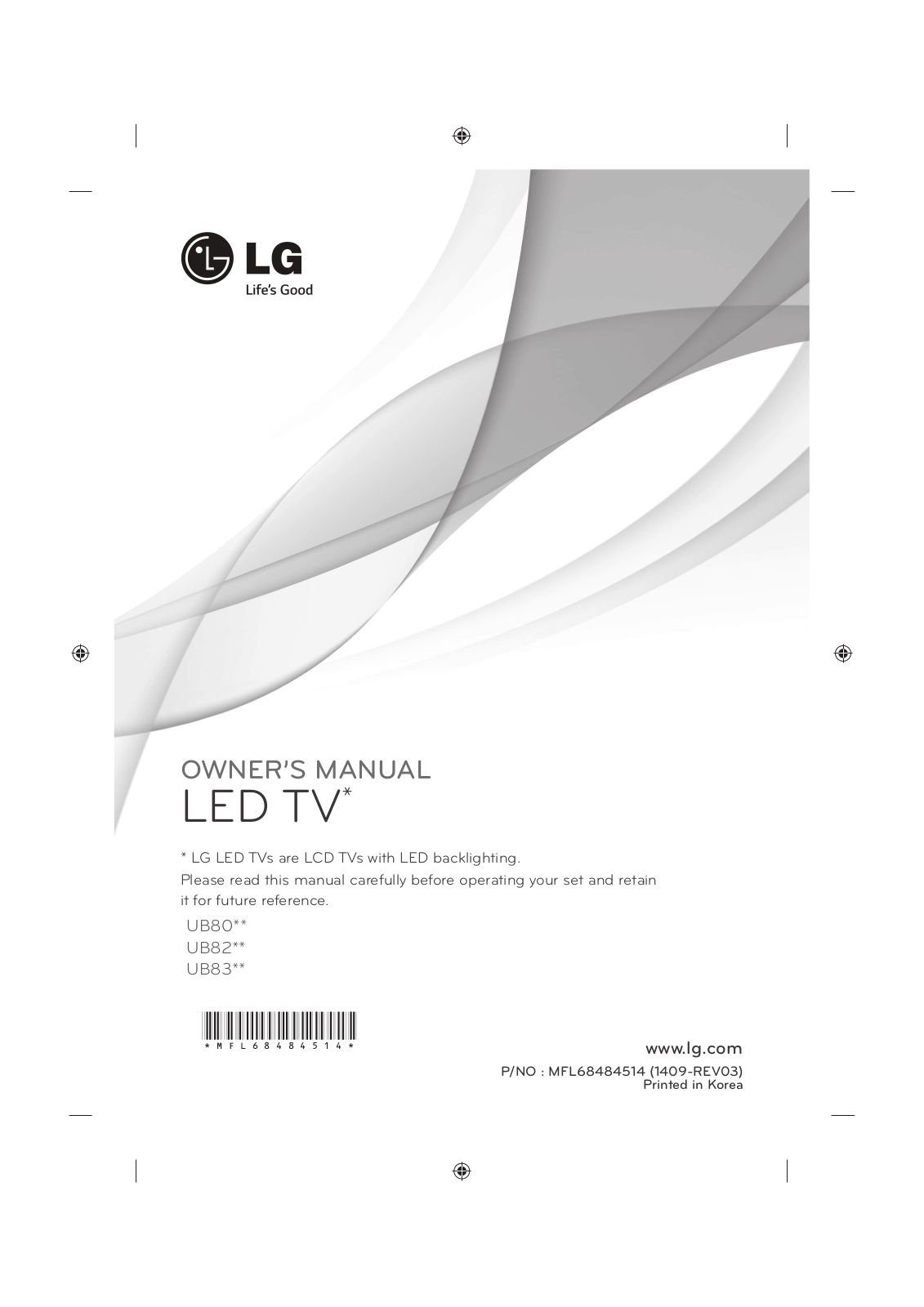 LG 55UB836V Operating Instructions
