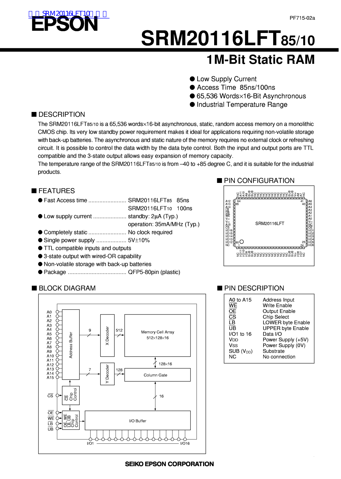 EPSON SRM20116LFT service manual