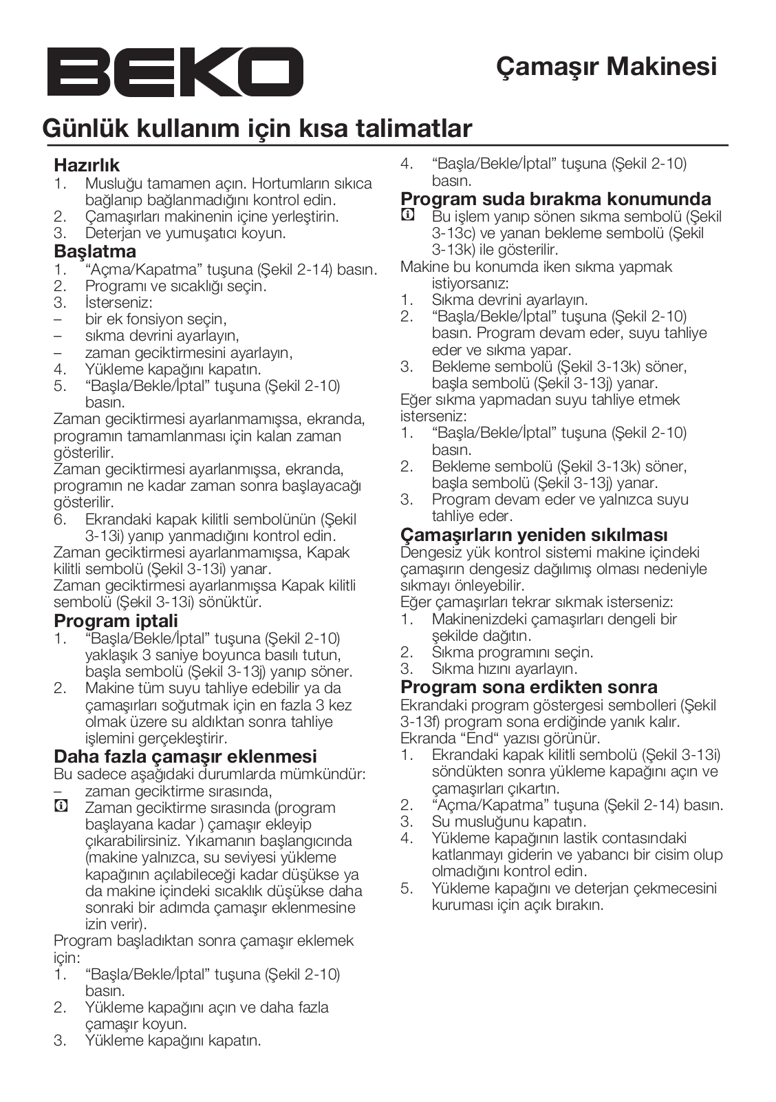 Beko D3 7102 E User Manual