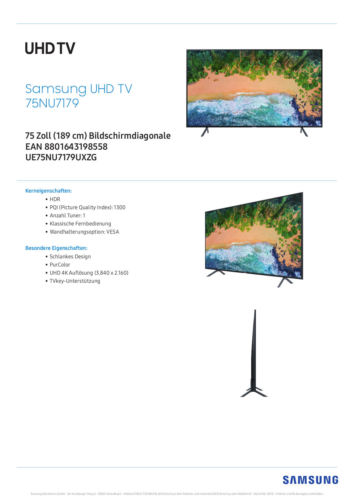 Samsung UE75NU7179 User Manual