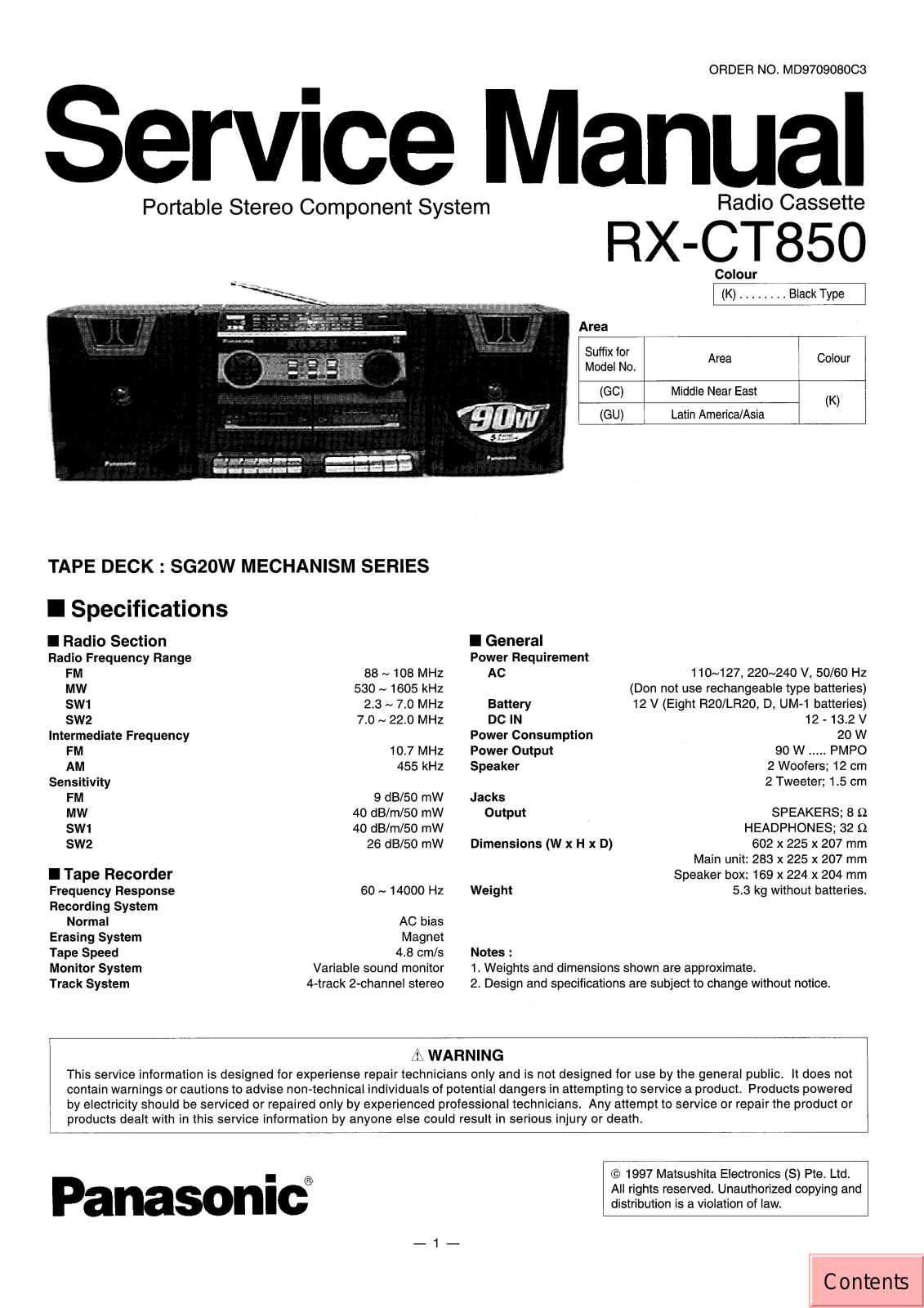 JVC RX CT850 GC, RX CT850 GU Service Manual