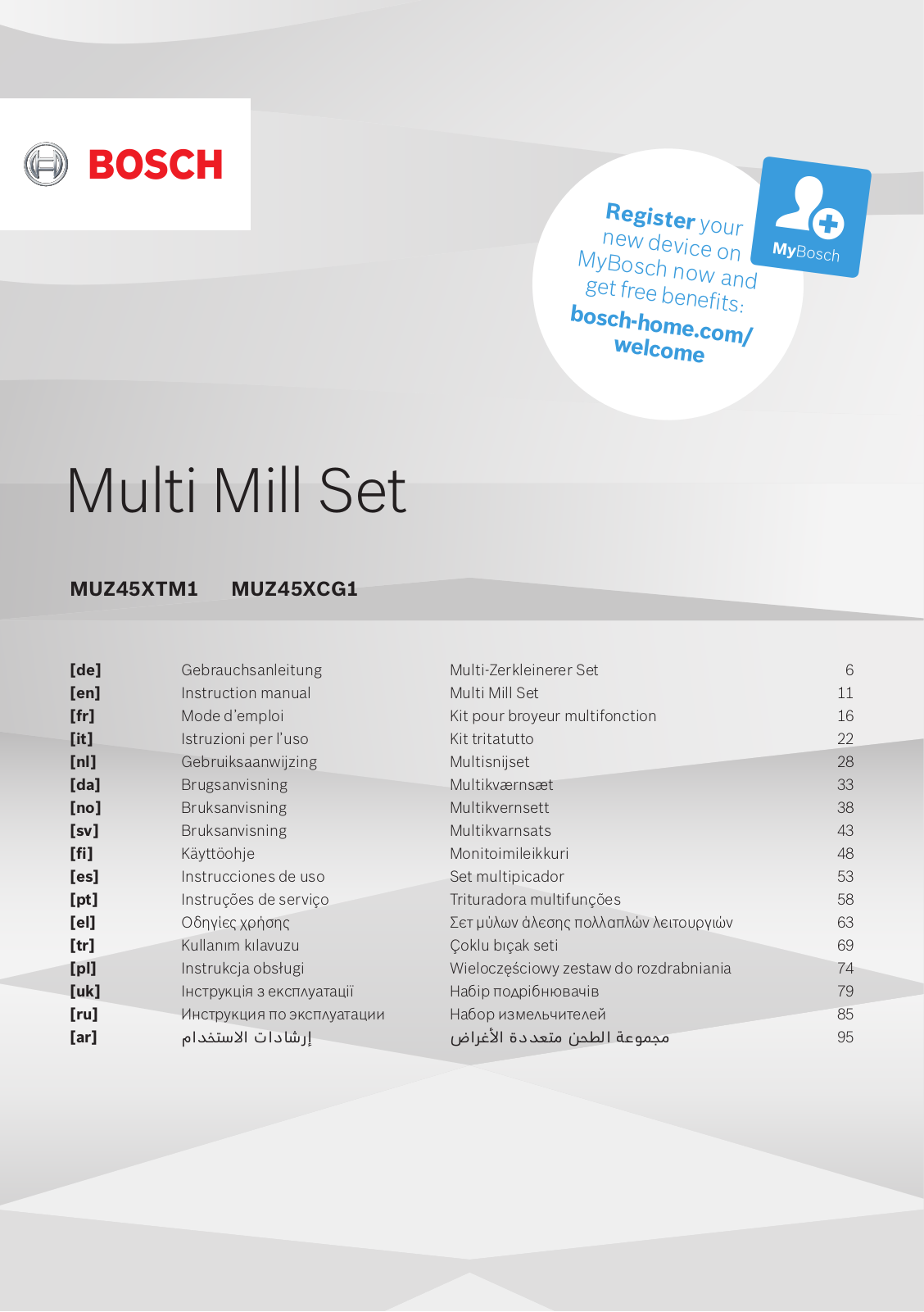 Bosch MUM59M55 operation manual