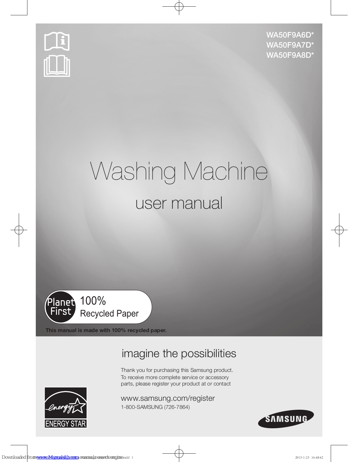 Samsung WA50F9A6D, WA50F9A7D, WA50F9A8D User Manual