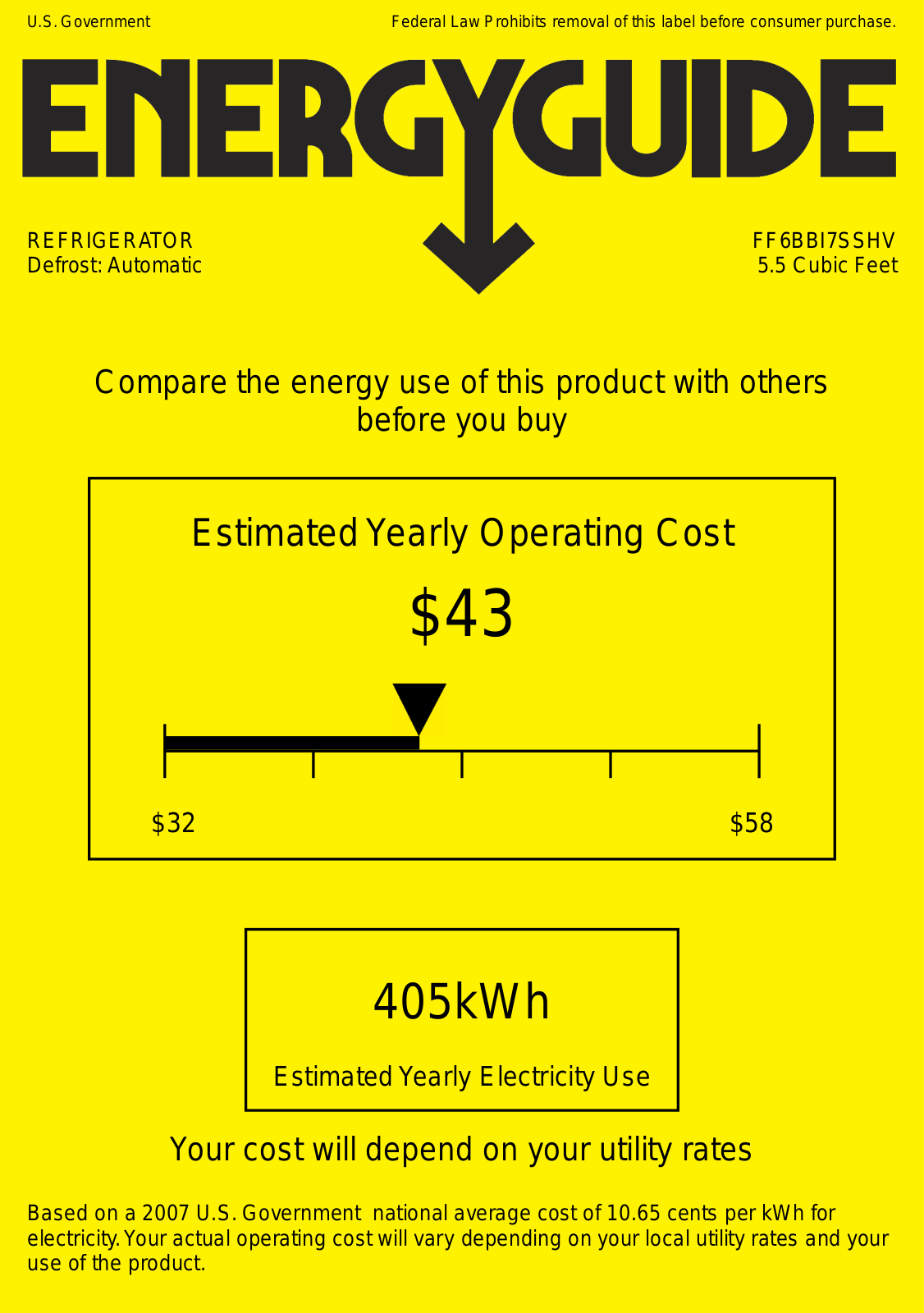 AccuCold FF6BBI7SSHV Energy manual