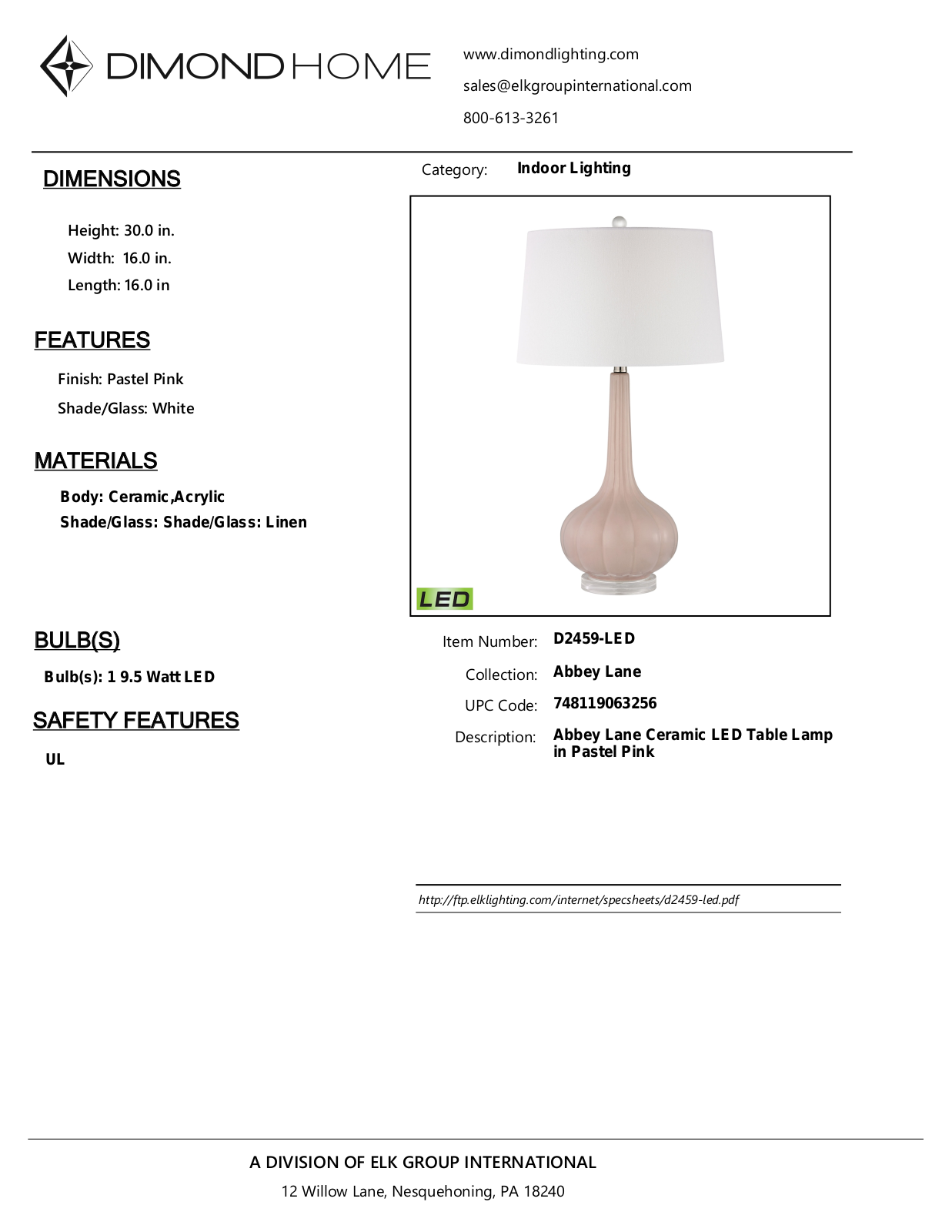 ELK Home D2459LED User Manual