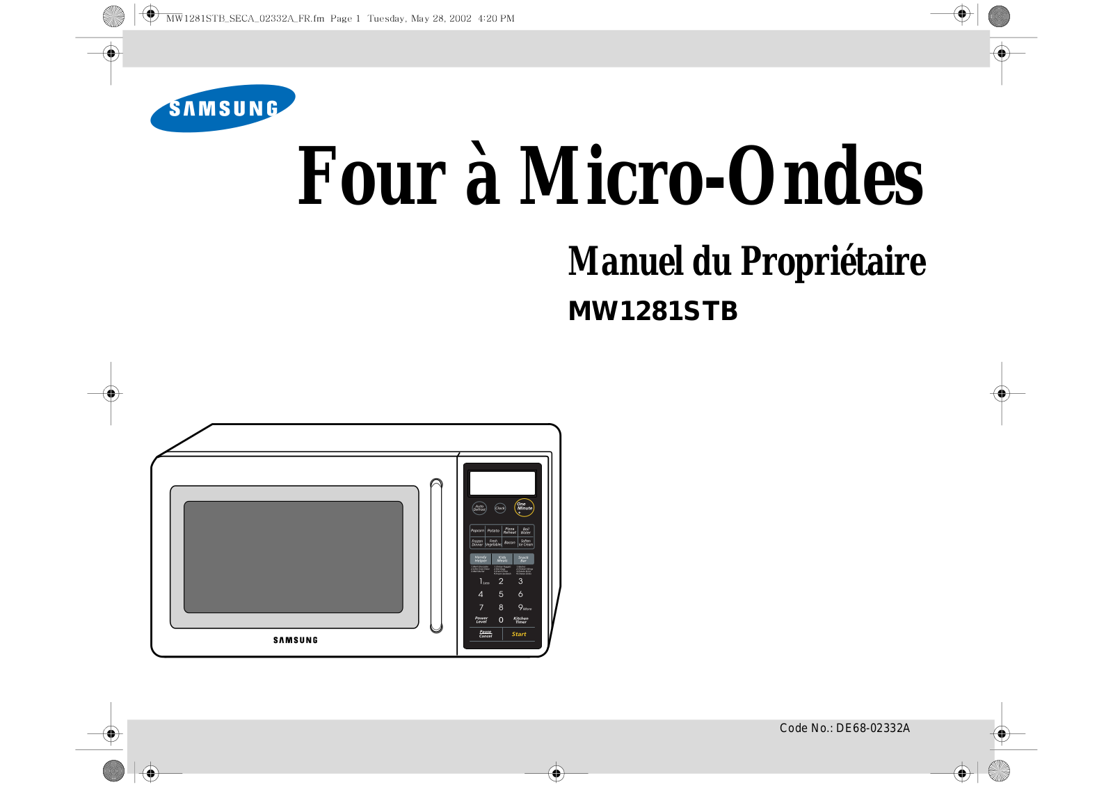 Samsung MW1281STB User Manual