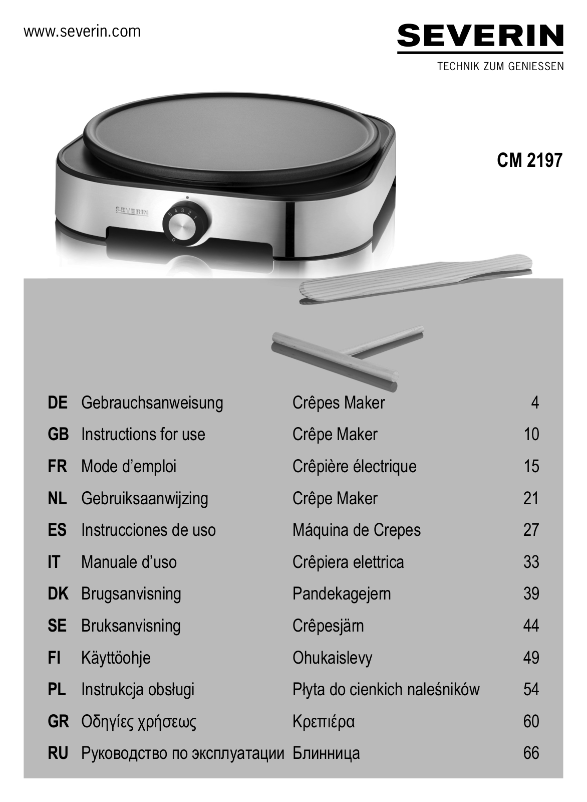 Severin CM 2197 User manual