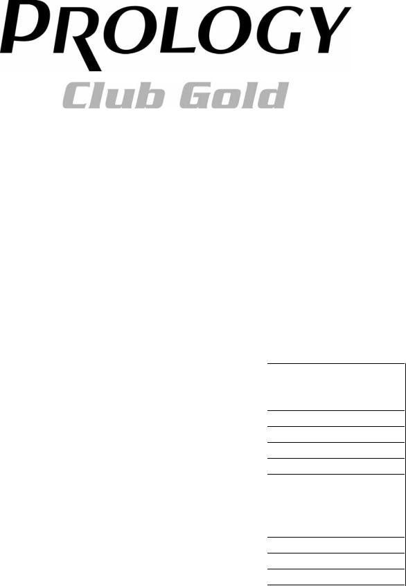 PROLOGY Club Gold CG-6.2C, Club Gold CG-5.2C, CG-5.2C User Manual
