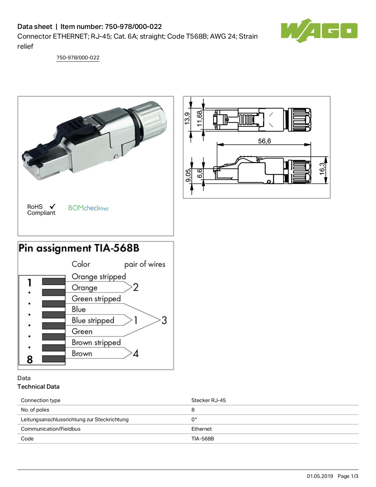 Wago 750-978/000-022 Data Sheet