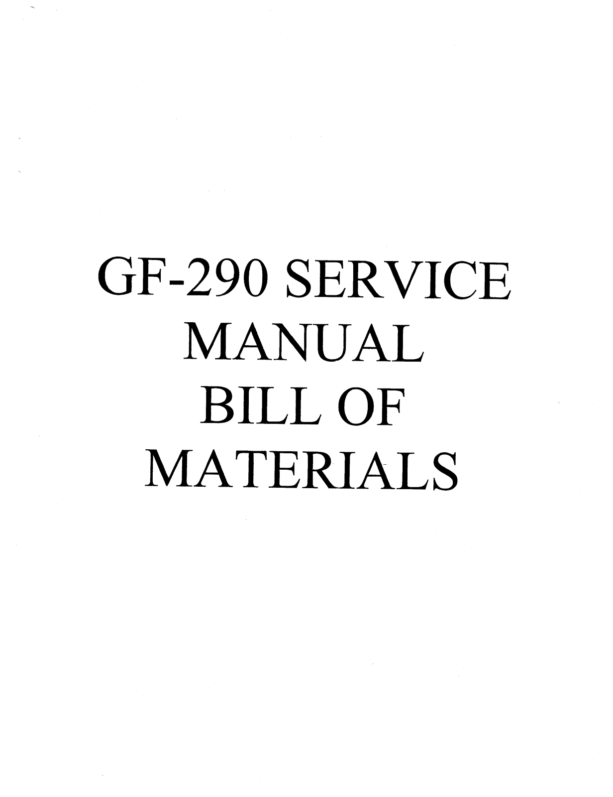 Teac GF-290 Service Manual