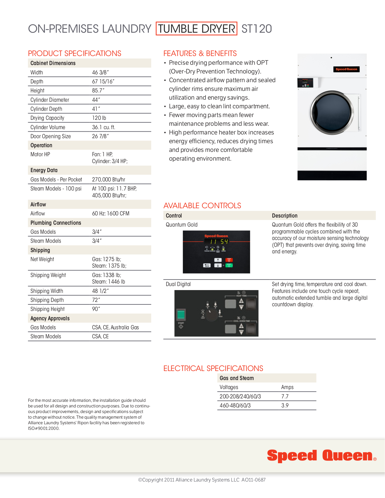 Speed Queen ST120 User Manual