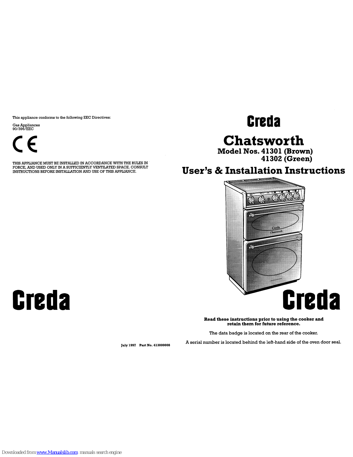 Creda HB41302, CHATSWORTH 41302 User & Installation Instructions Manual