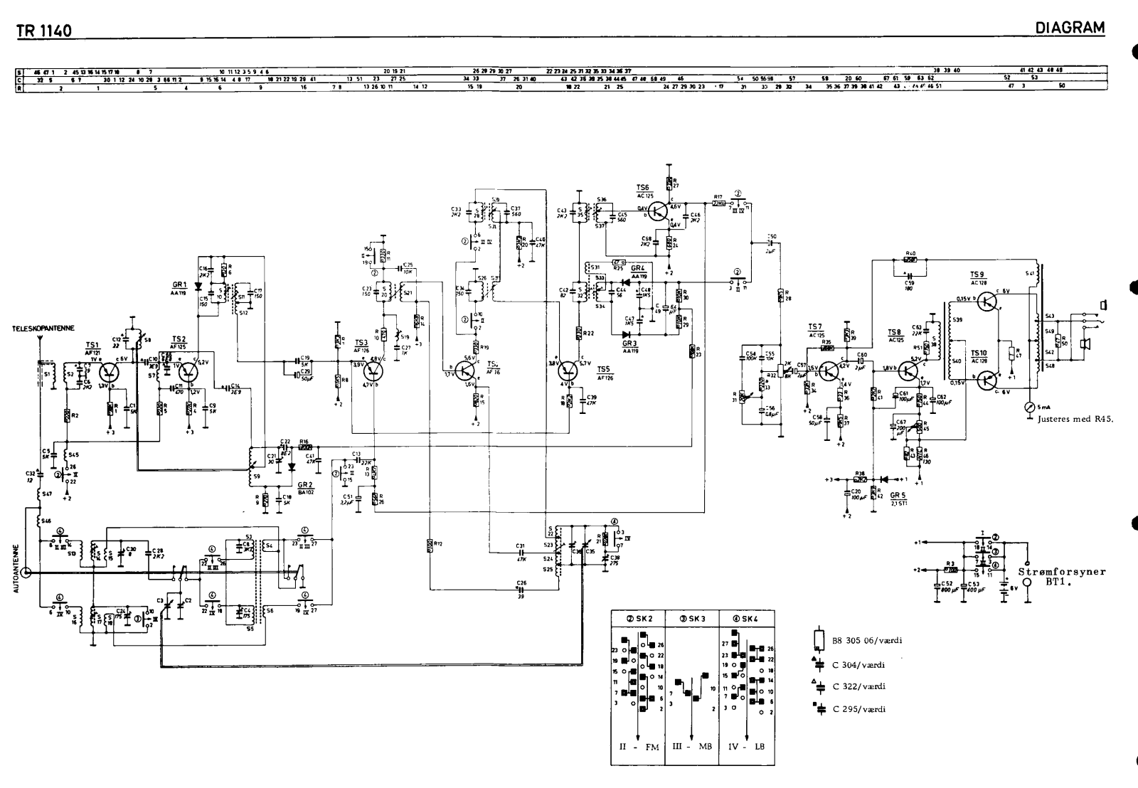 Aristona TR1140 Schematic