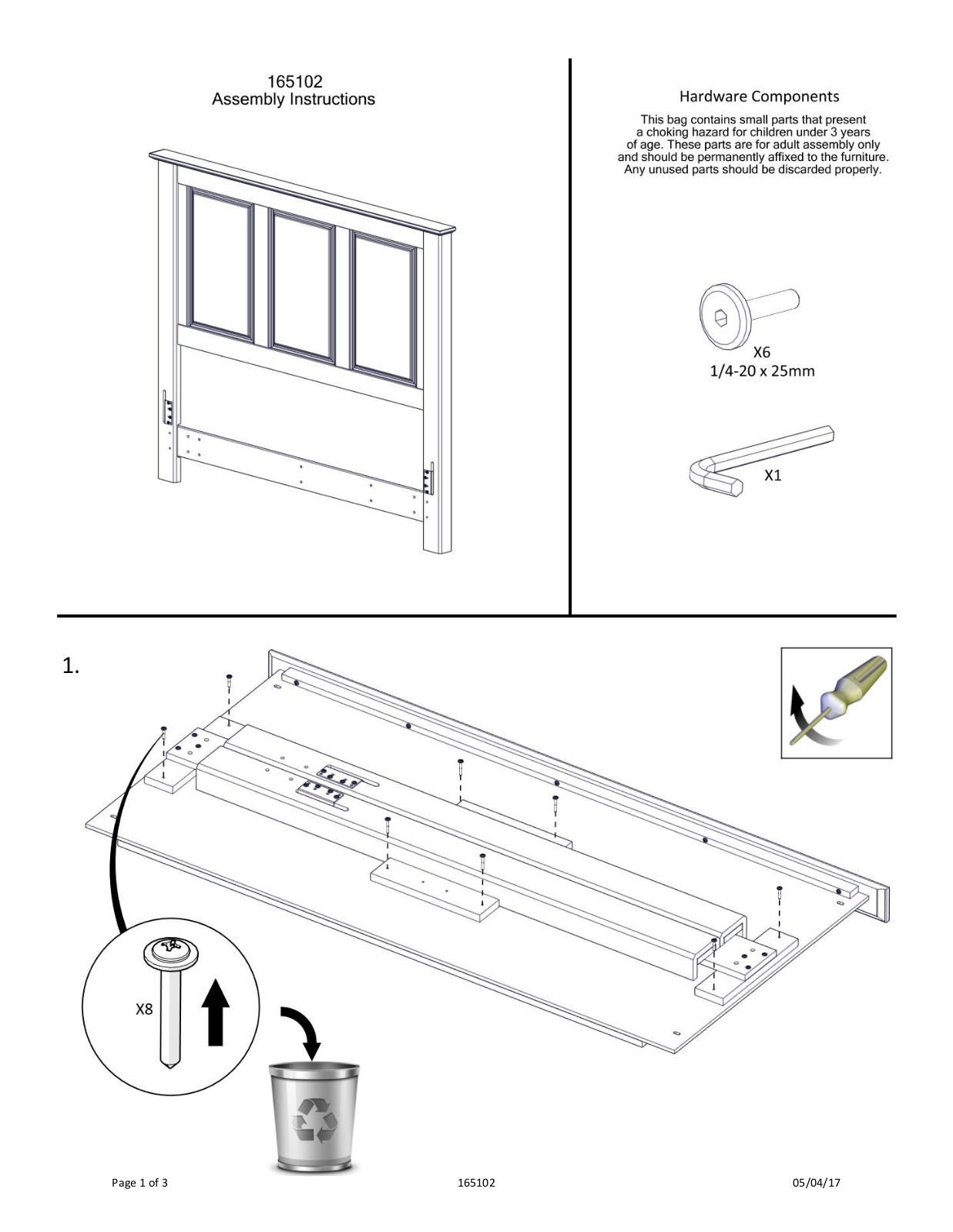 Ashley B224575496, B2245754S95 Assembly Guide