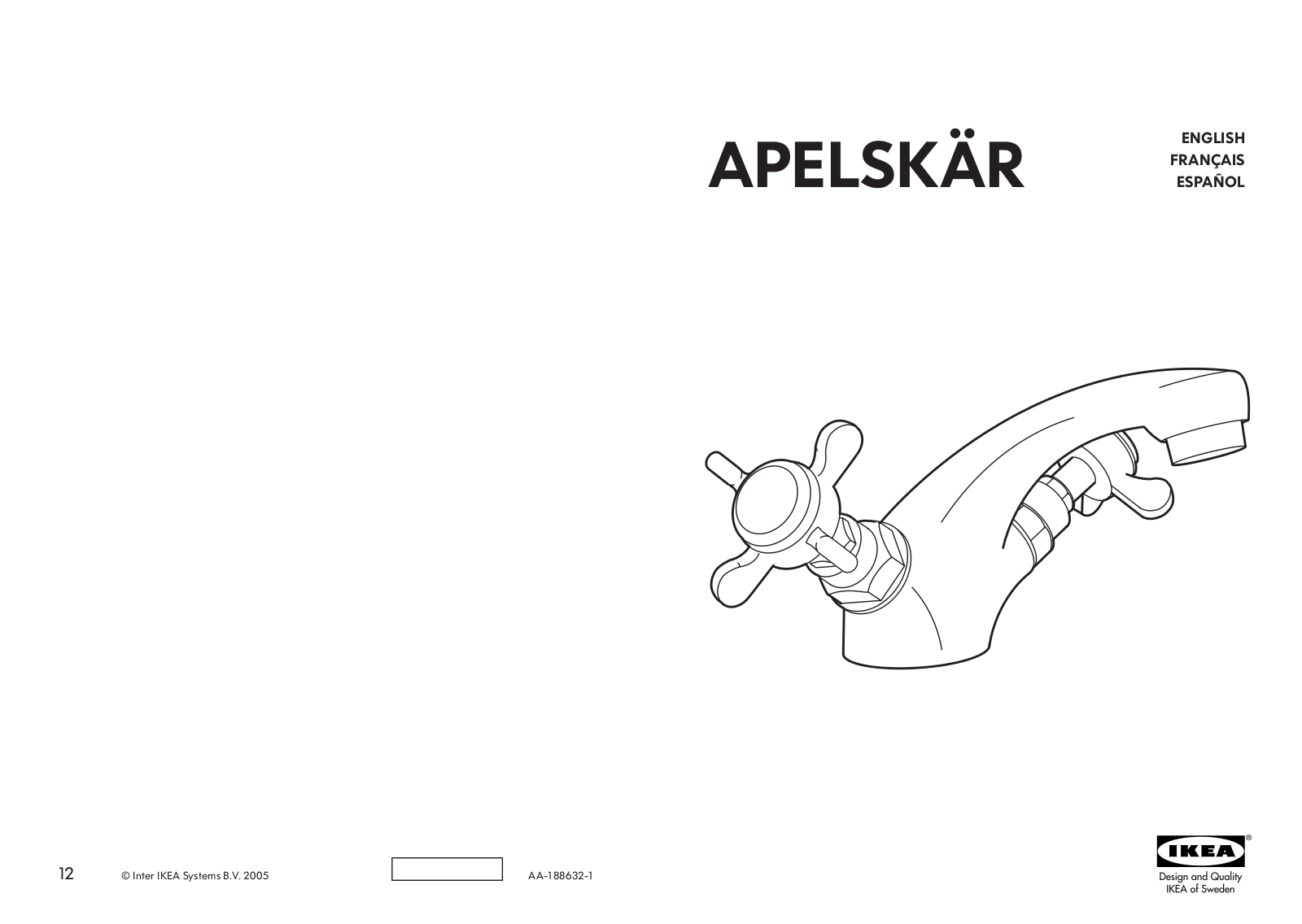 IKEA APELSKÄR SINK FAUCET/STRAINER CHAIR PLT User Manual