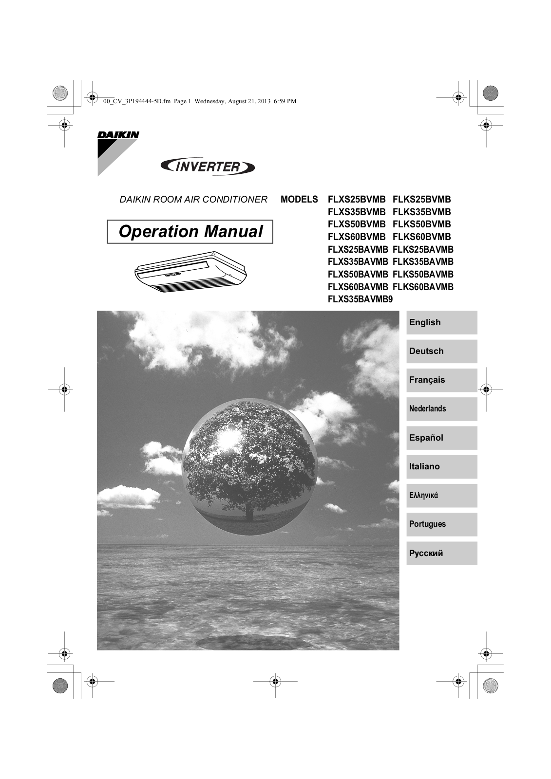 Daikin FLXS25BVMB, FLKS25BVMB, FLXS35BVMB, FLKS35BVMB, FLXS50BVMB User Manual