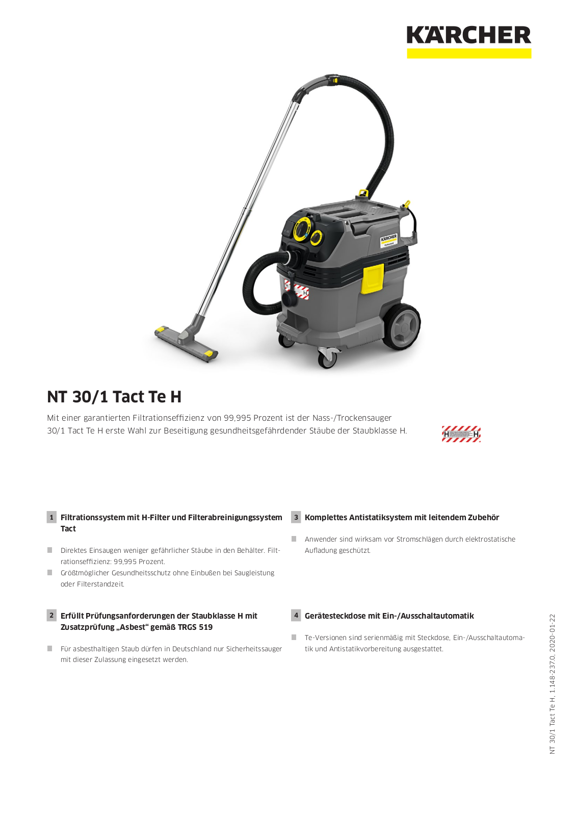 Kärcher NT 30-1 Tact Te H User Manual