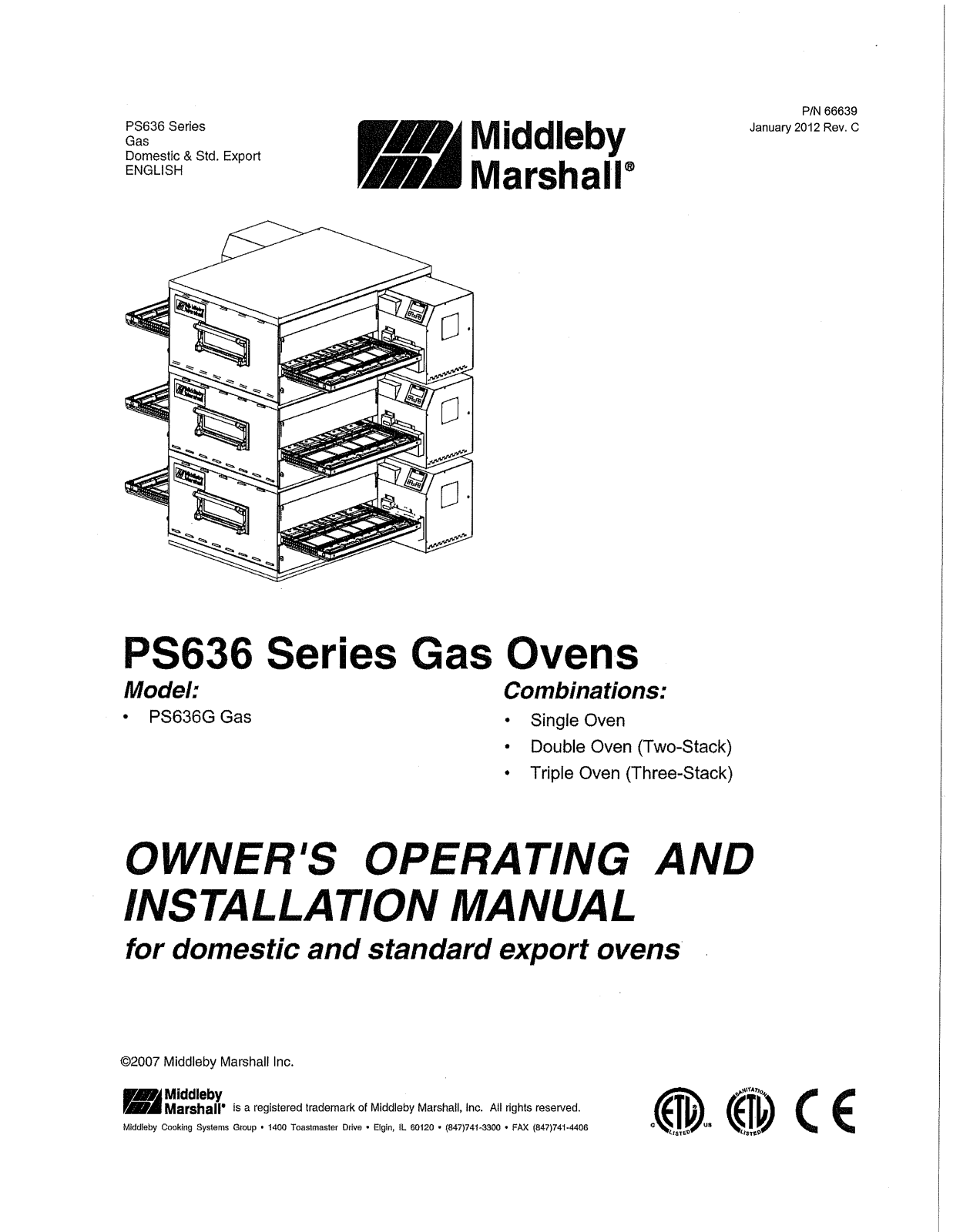 Middleby PSG636-2MAGG Installation Manual