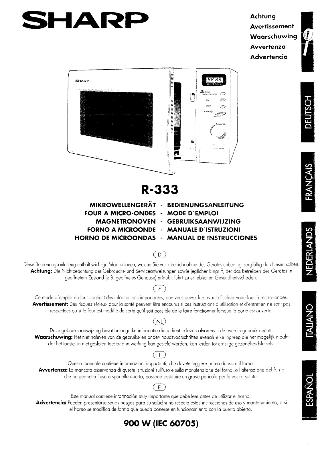 Sharp R-333 User Manual