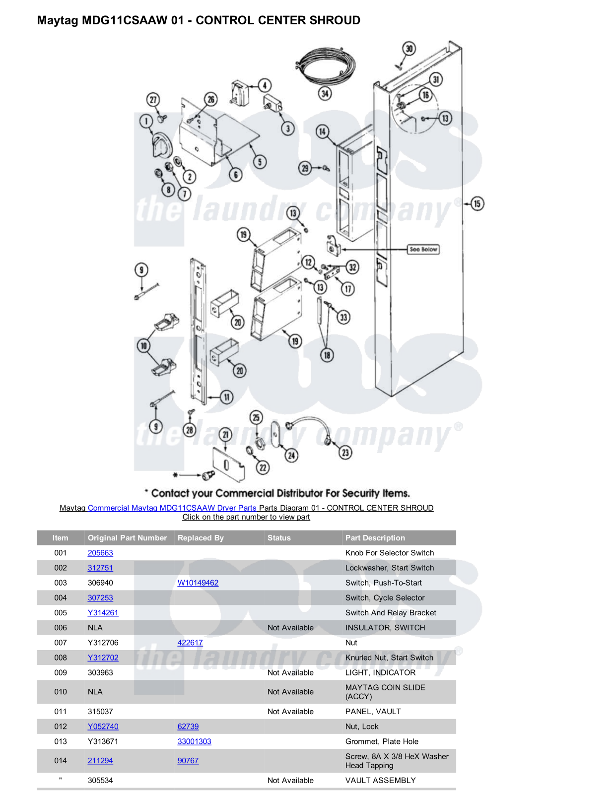 Maytag MDG11CSAAW Parts Diagram