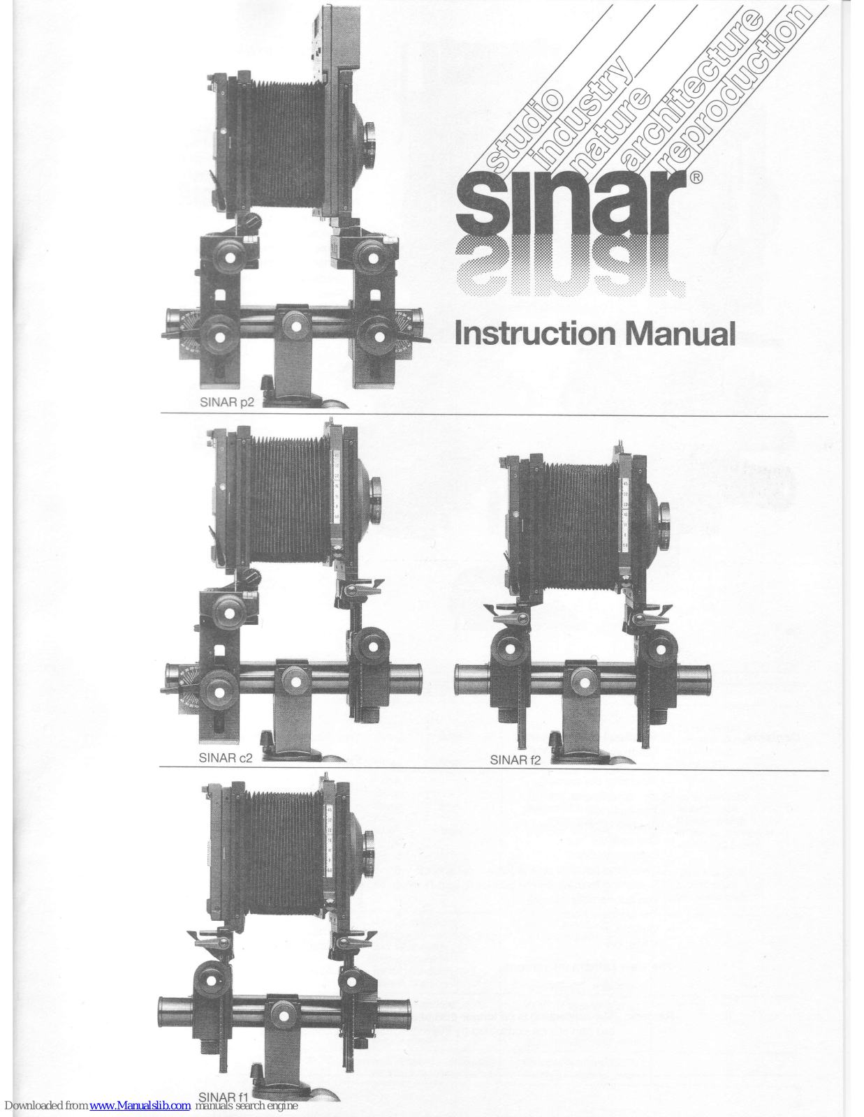 Sinar p2, f1, c2, f2 Lnstruction Manual - ManualMachine.com
