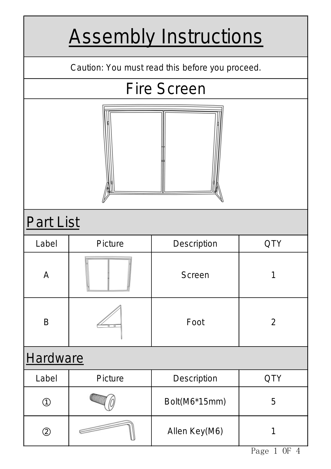 Home Loft Concepts FOMF2469 Installation & Assembly - ManualMachine.com