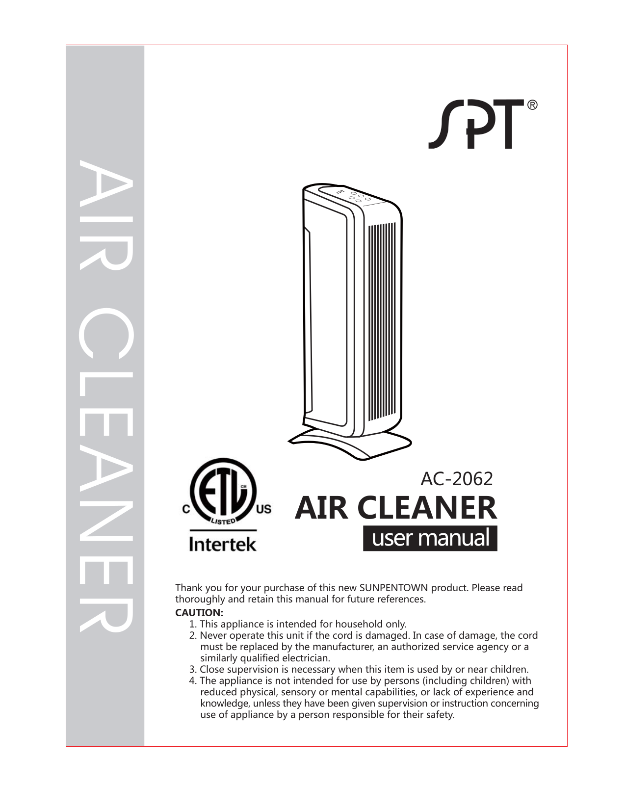 Sunpentown AC2062G User Manual