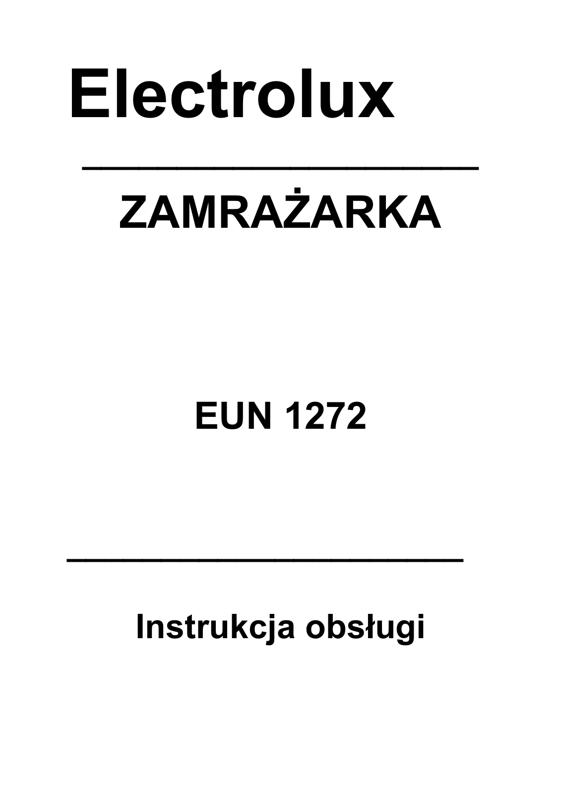 Electrolux EUN1272 User Manual