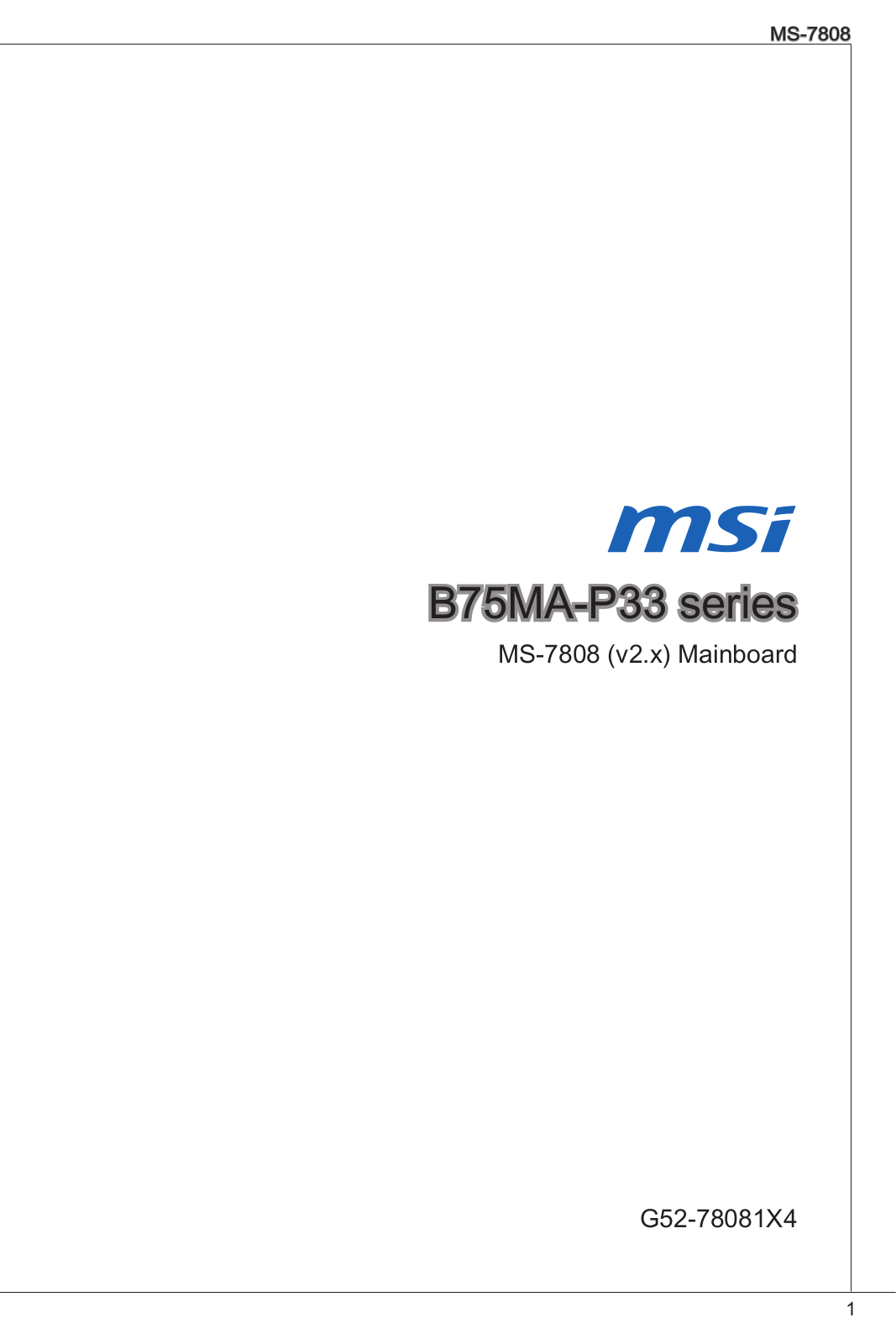 MSI B75MA-P33 User Manual