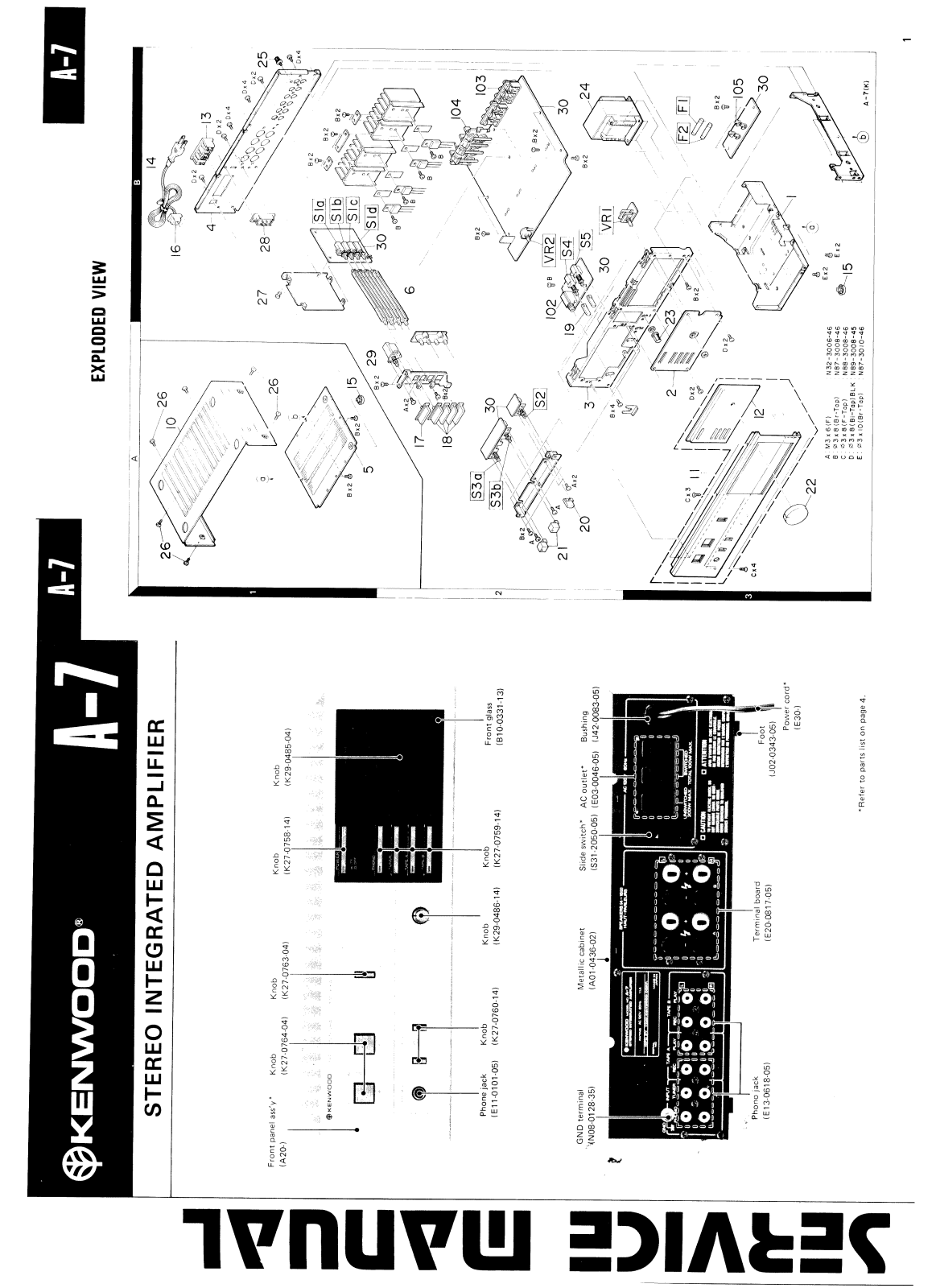 Kenwood A-7 Service manual