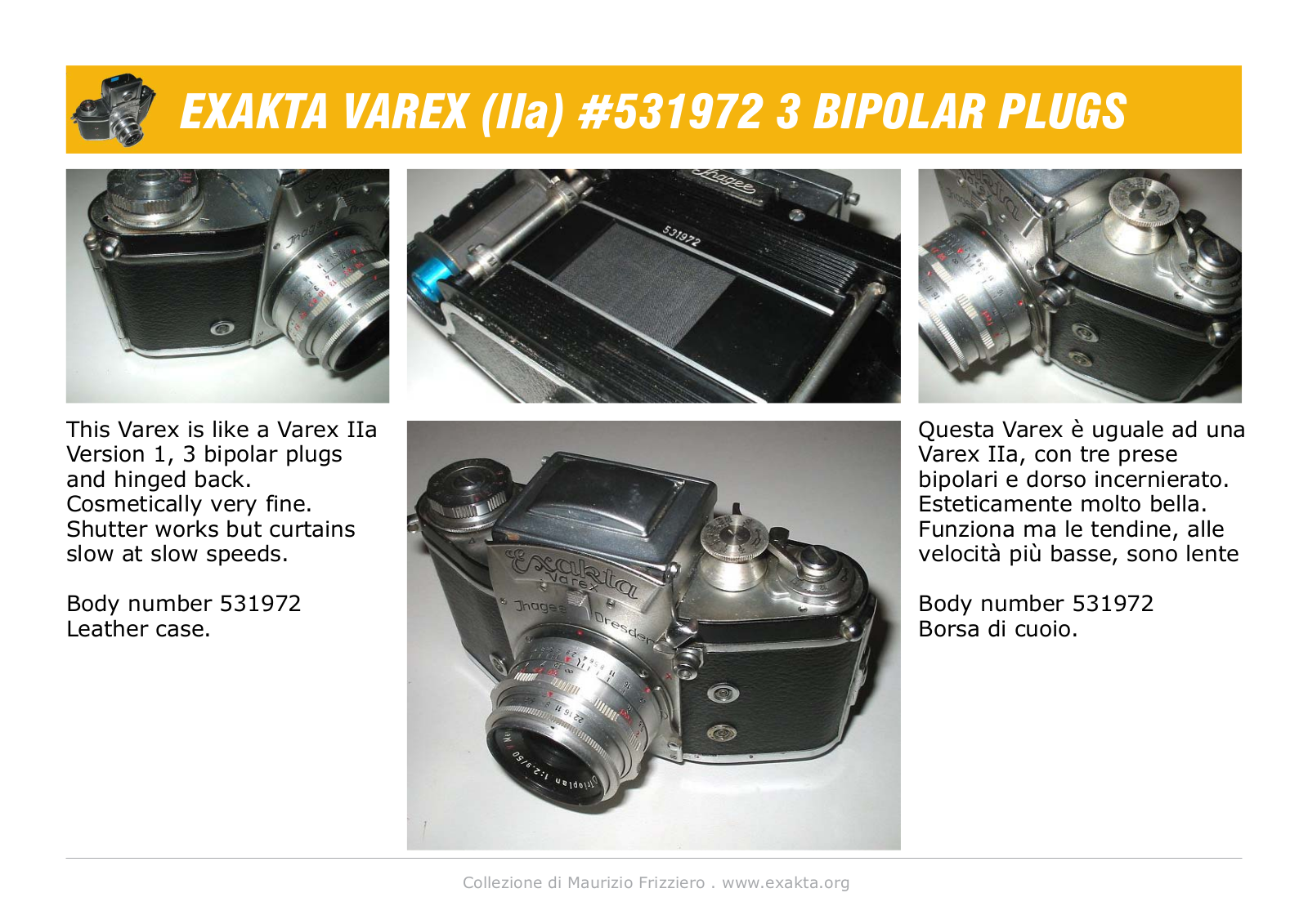 Exakta Varex User Manual